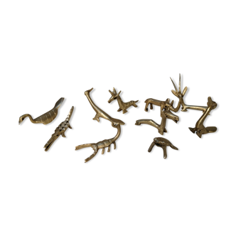 Ten animal bronzes African Art