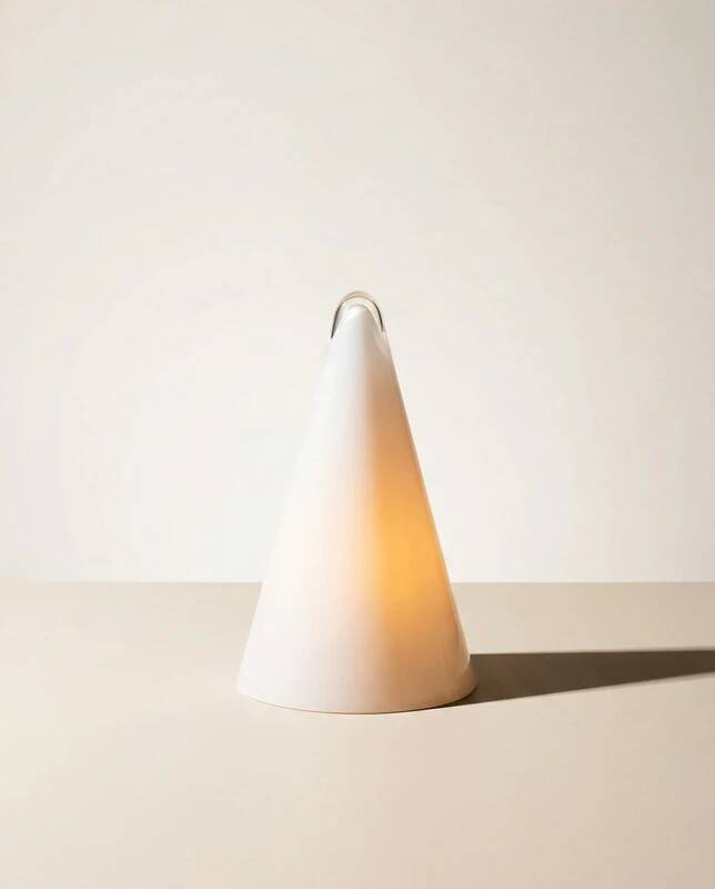 Vintage table lamp SCE opaline glass – Tipi / Iceberg model (1980s modernist)