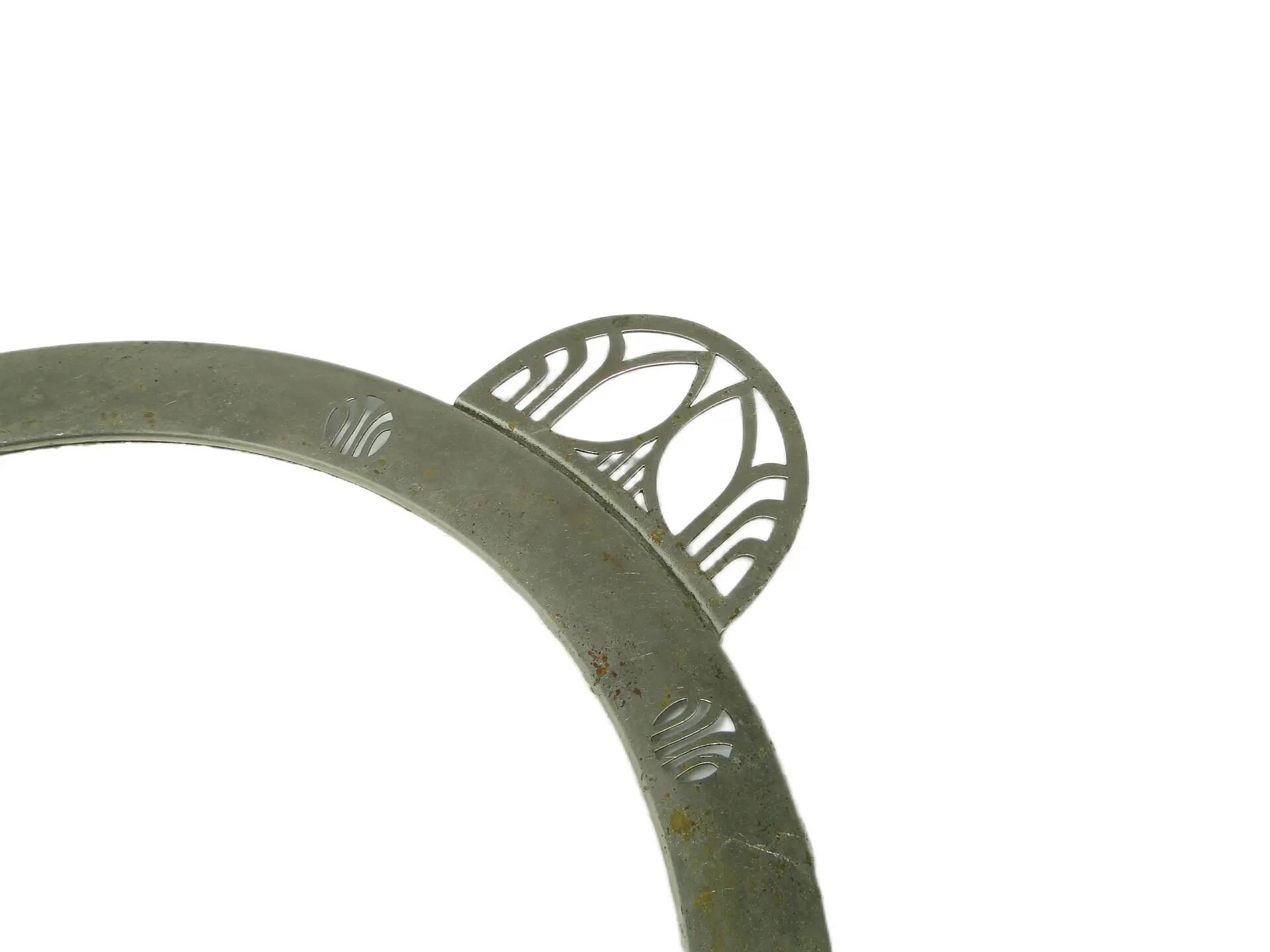 Art Nouveau tray, silver-plated brass, white porcelain, Austria, early 20th century