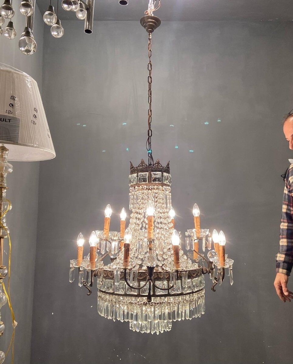 Italian crystal chandelier, 1940s