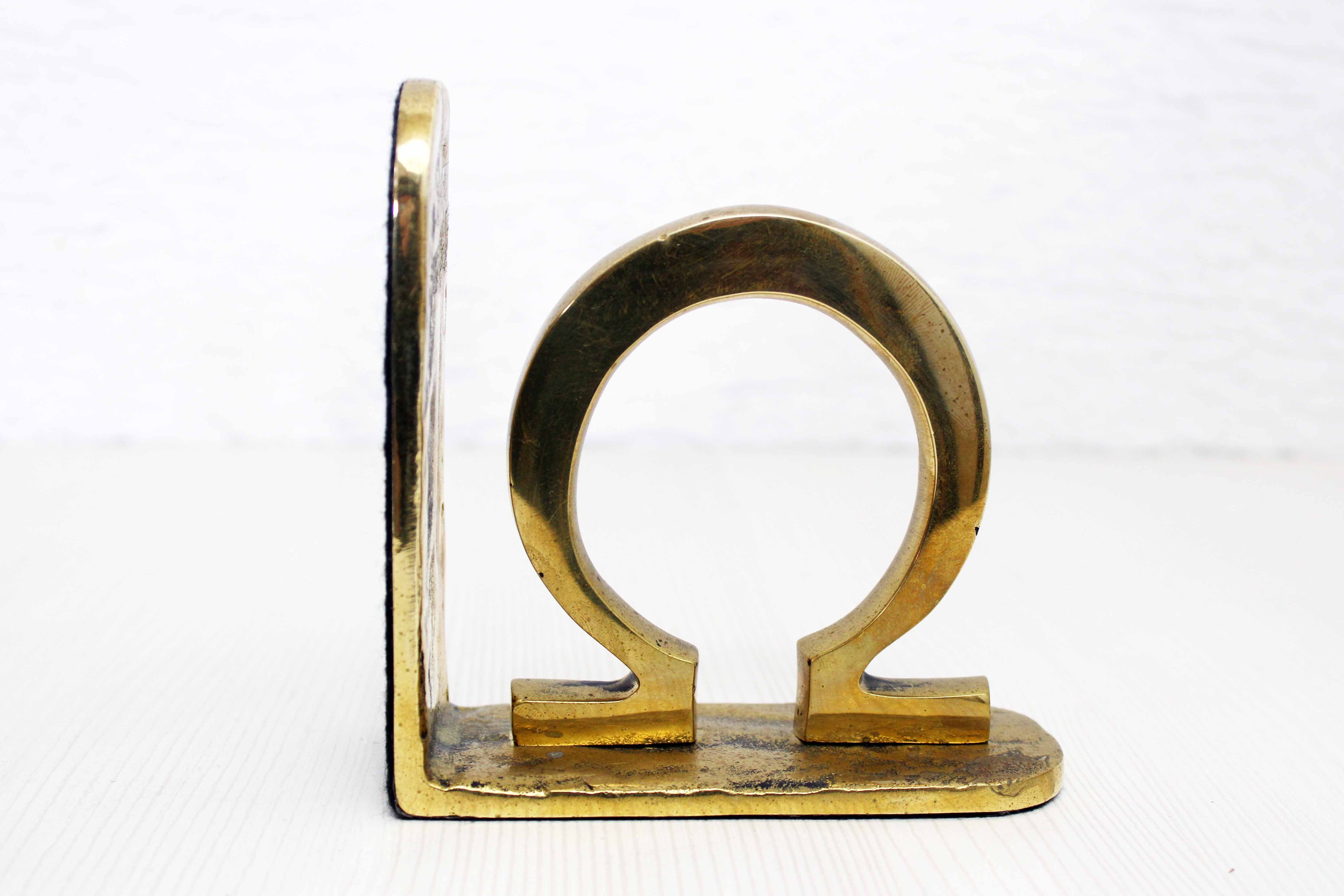 Bookends "Alpha Omega" brass