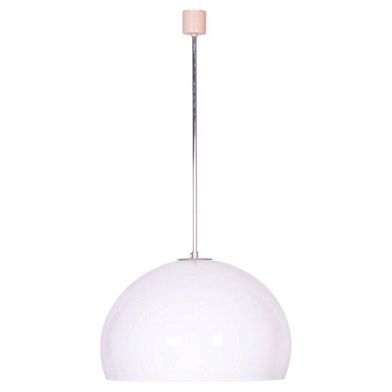 Mid-Century Chrome Chandelier by Guzzini for Meblo, Italy, 1970s