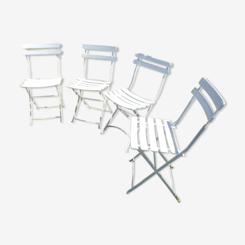 Set of 4 old garden chairs