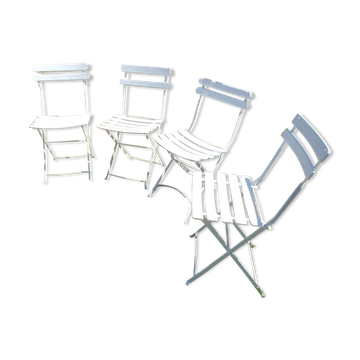 Ensemble de 4 anciennes chaises de jardin