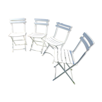 Set of 4 old garden chairs