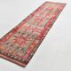 4x12 Vintage Long Wide Vintage Runner, Soft Red Wool Runner Rug, 104x363Cm