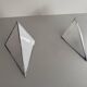 Pair of opal glass wall lights with an aluminium body, 1980s, Germany