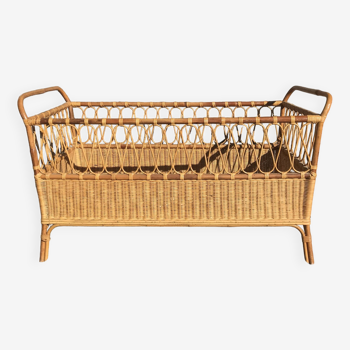 Vintage rattan children's bed (with new mattress)