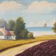 Painting „The Hut by the Sea”, Scandinavian design, 1970s