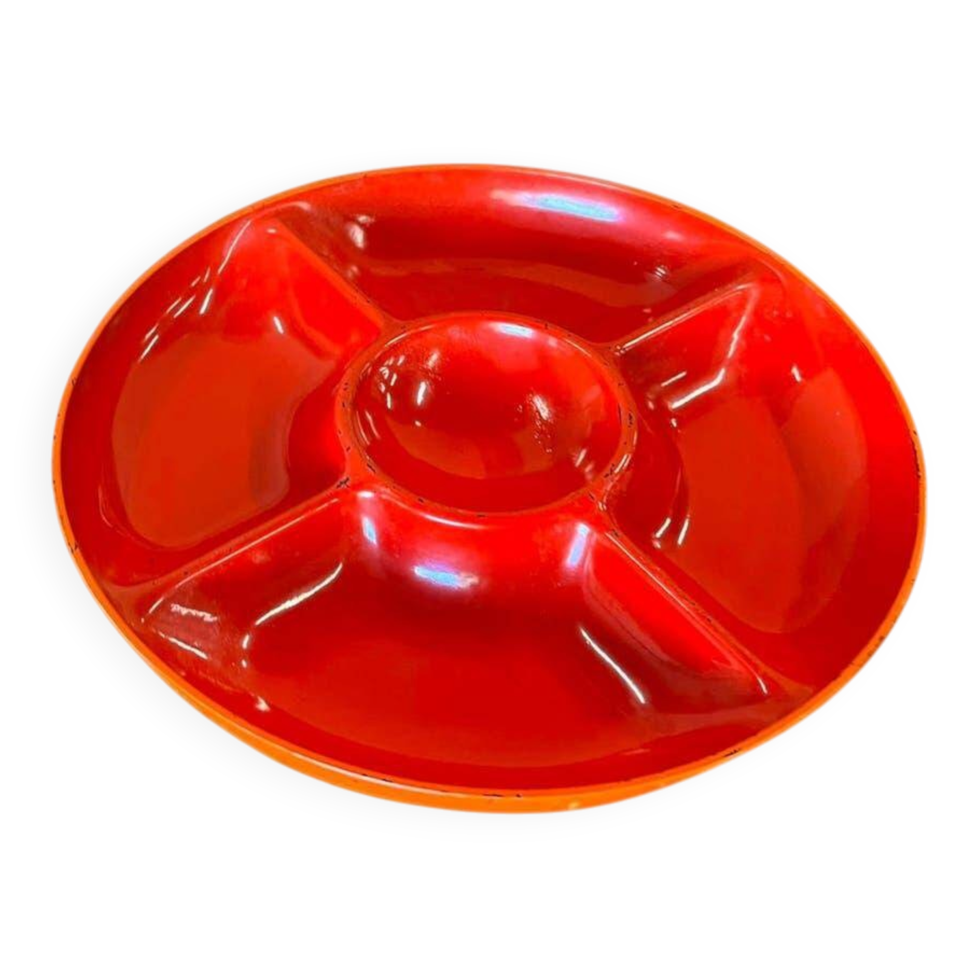 Bol décoratif orange vintage années 70