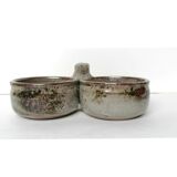 Servant condiments signed ATCH Thierry and Chantal Robert in Sandstone of Loir Poncé