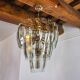 Black Veca chandelier 3 levels, Murano glass, Italy, 1970