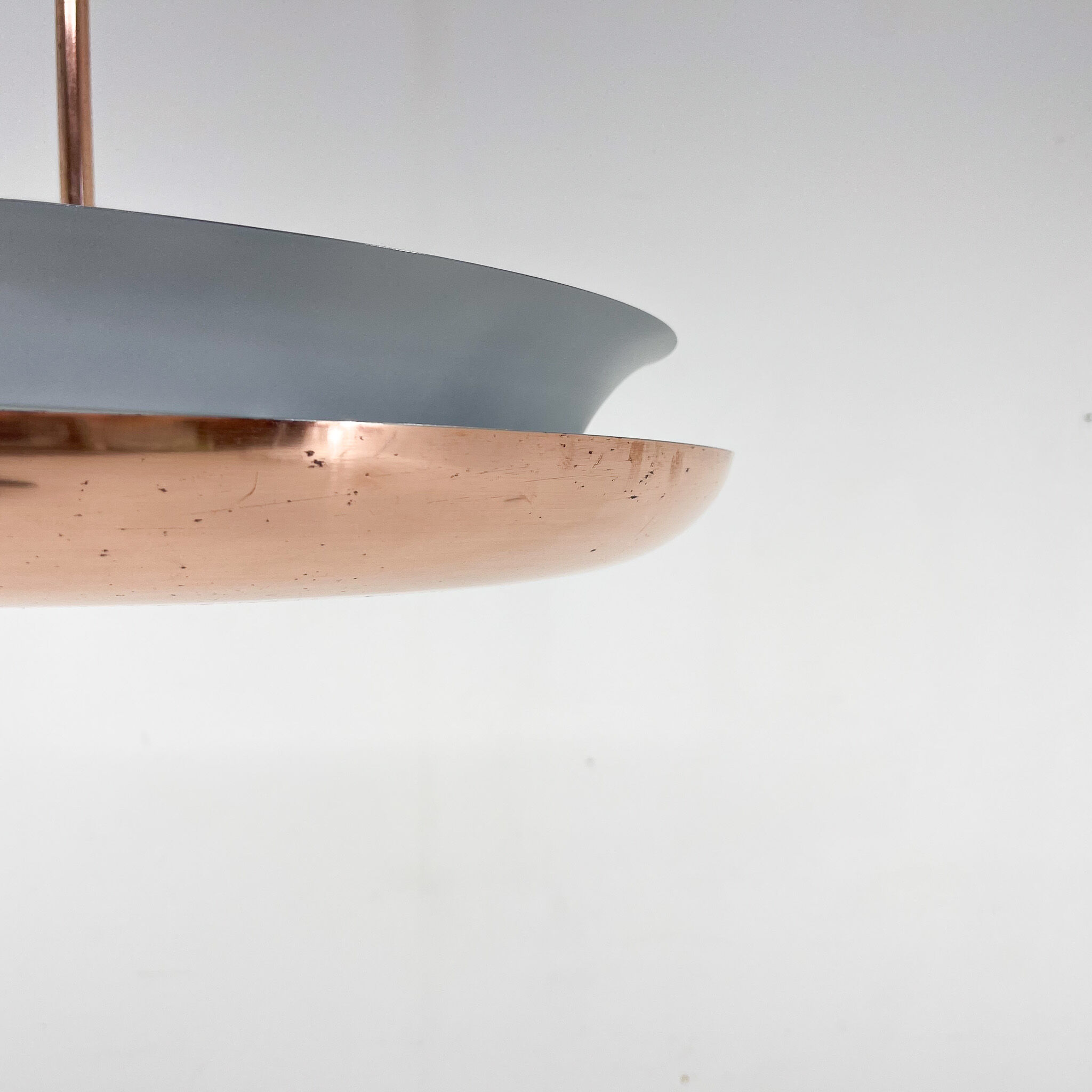 Bauhaus / Functionalist Copper Chandelier Ufo, 1930s, Restored