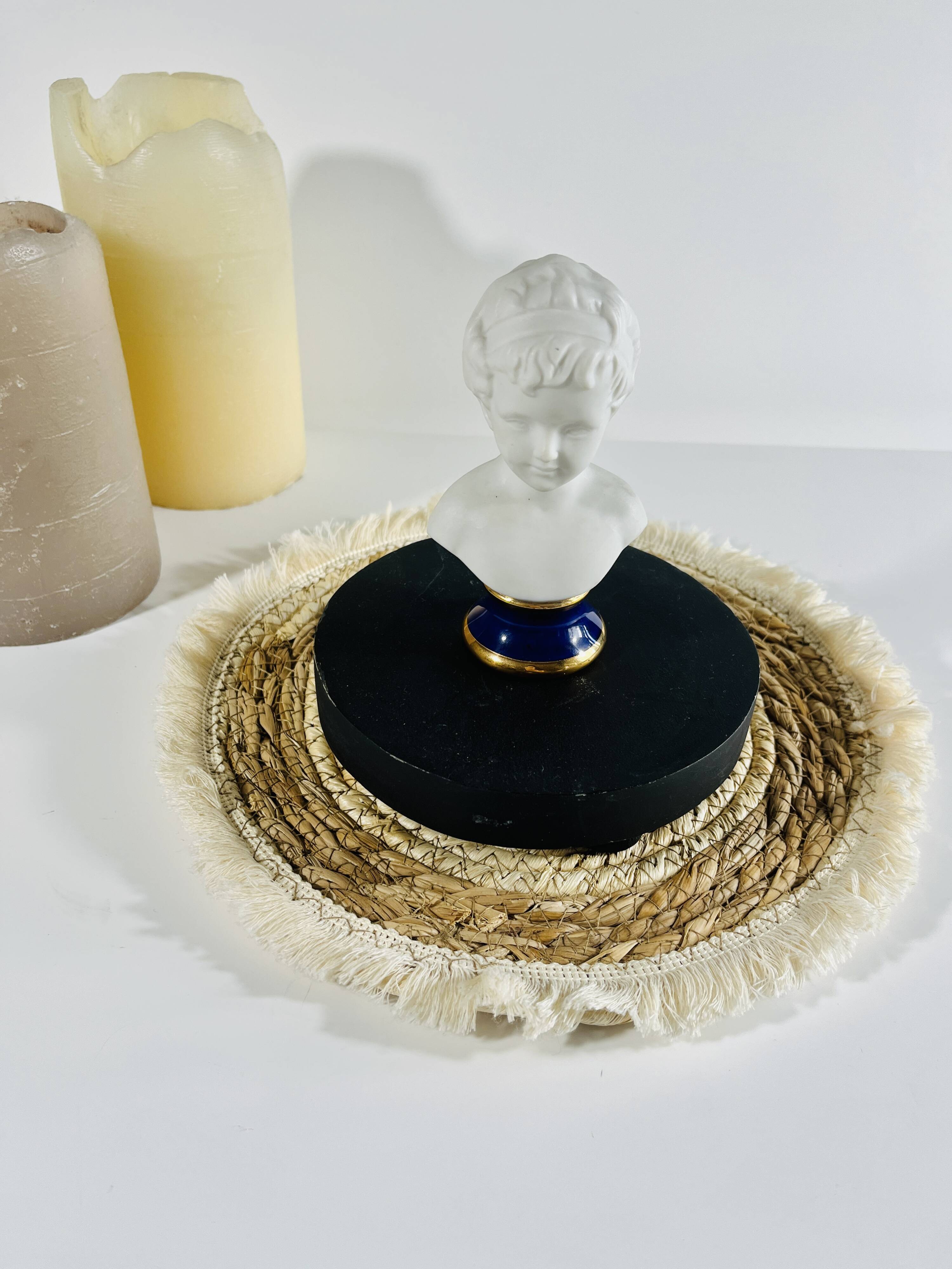 Biscuit child bust, Limoges porcelain