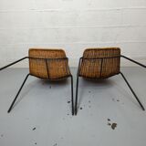 Pair of chairs Gian Franco Legler model Basket