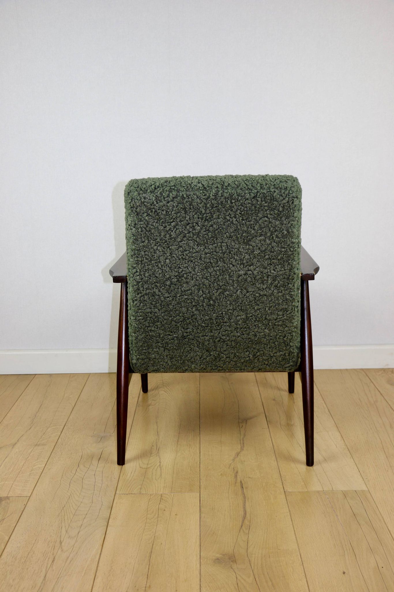 Armchair 'Lis', 1970s green boucle design by Henryk Lis - 2 pieces available
