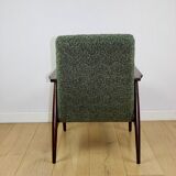 Fauteuil 'Lis', design en bouclés verts des années 1970 par Henryk Lis - 2 pièces disponibles