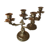 Paire de chandeliers fonte dorée