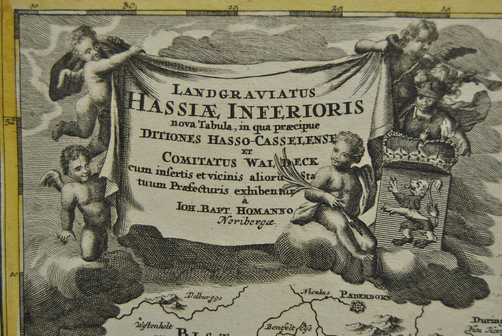German Geographical Map Germany 18th century by Hesse J B Homann