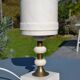 Lamp in white alabaster and brass