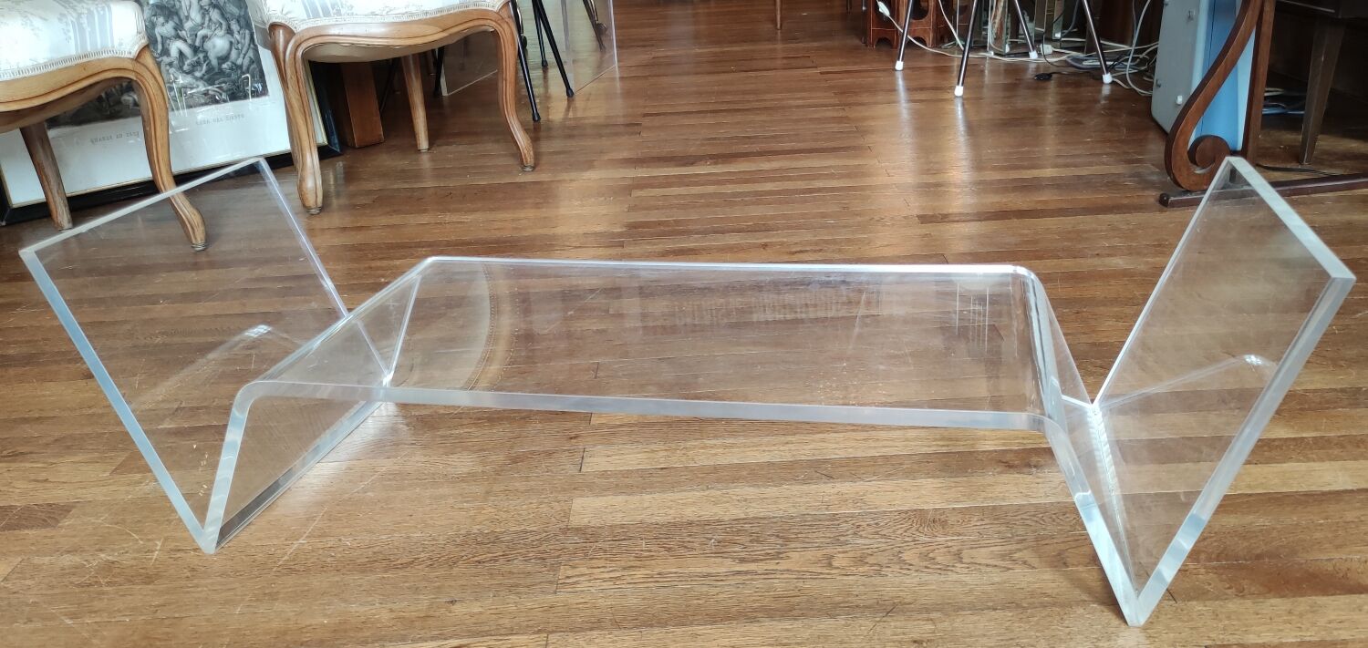 20th century design plexiglass magazine holder coffee table