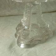 Crystal cut bowl on a fish head foot, late 19th century.