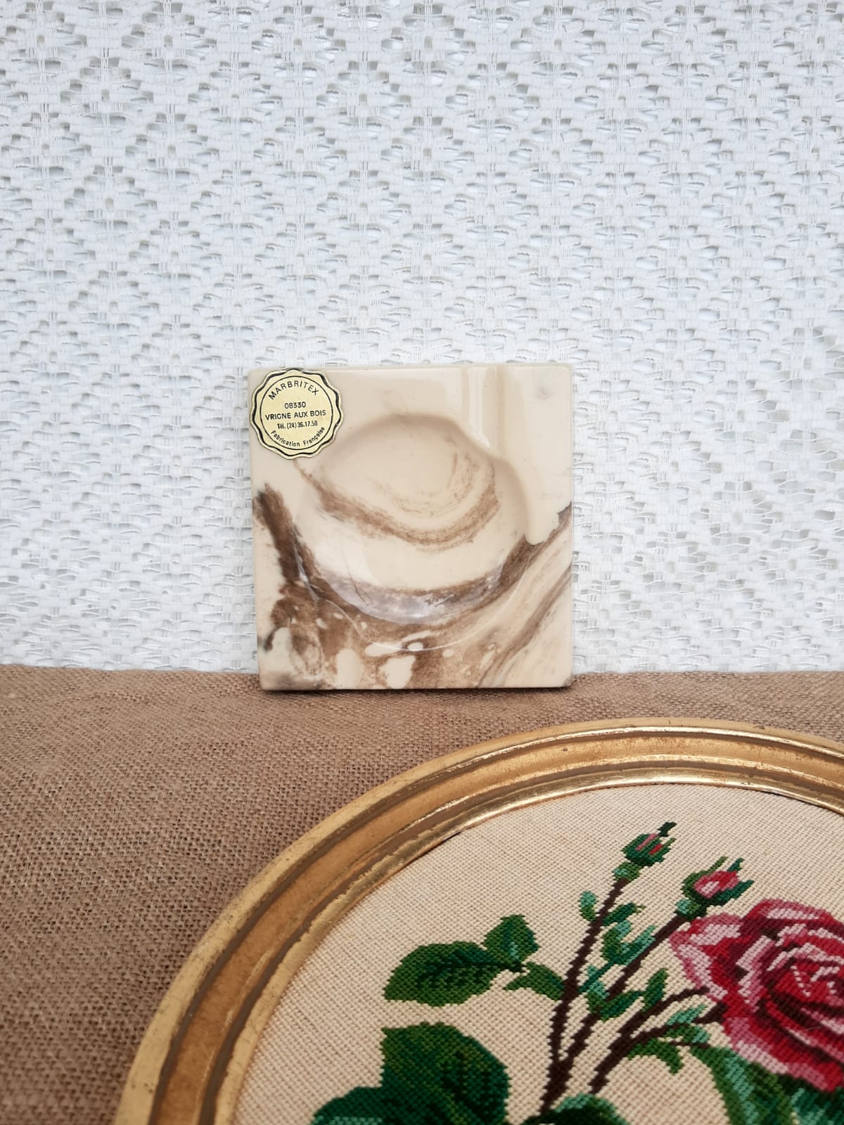 Old vintage Marbritex France marble ashtray