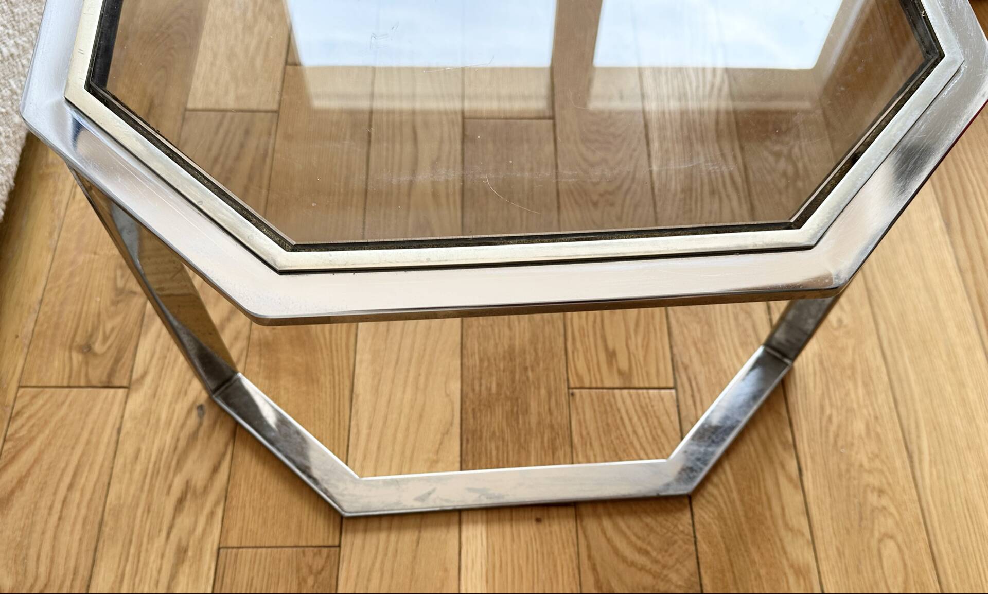 Table basse métal Chromé