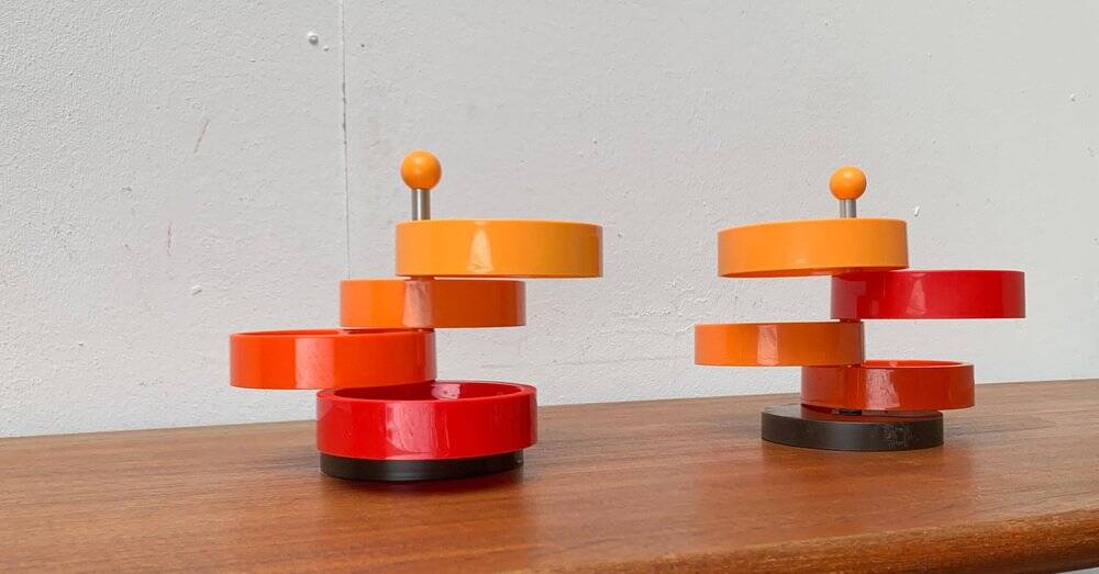 Extendable space-age pivoting bowls from the mid-century by Emsa, 1960s, set of 2.