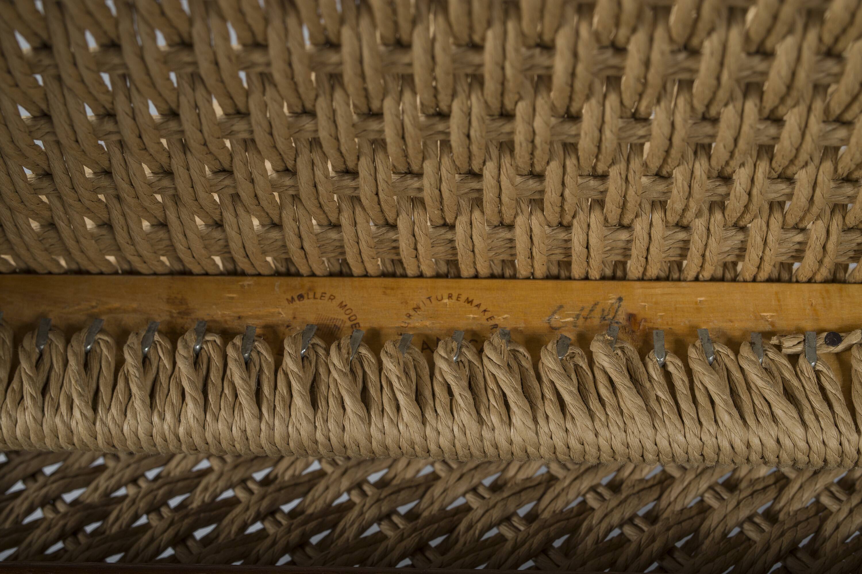 Danish Teak Mod. 77 Dining Chairs with Paper Cord by Niels O. Møller for JL Møllers, 1959, Set of