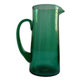 Green glass pitcher from the 60s