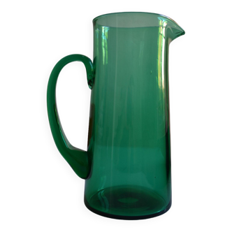 Pichet en verre vert années 60