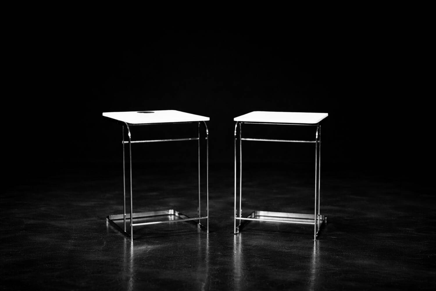 Vintage Mid-Century Italian Modern White Coffee Tables Carlotta