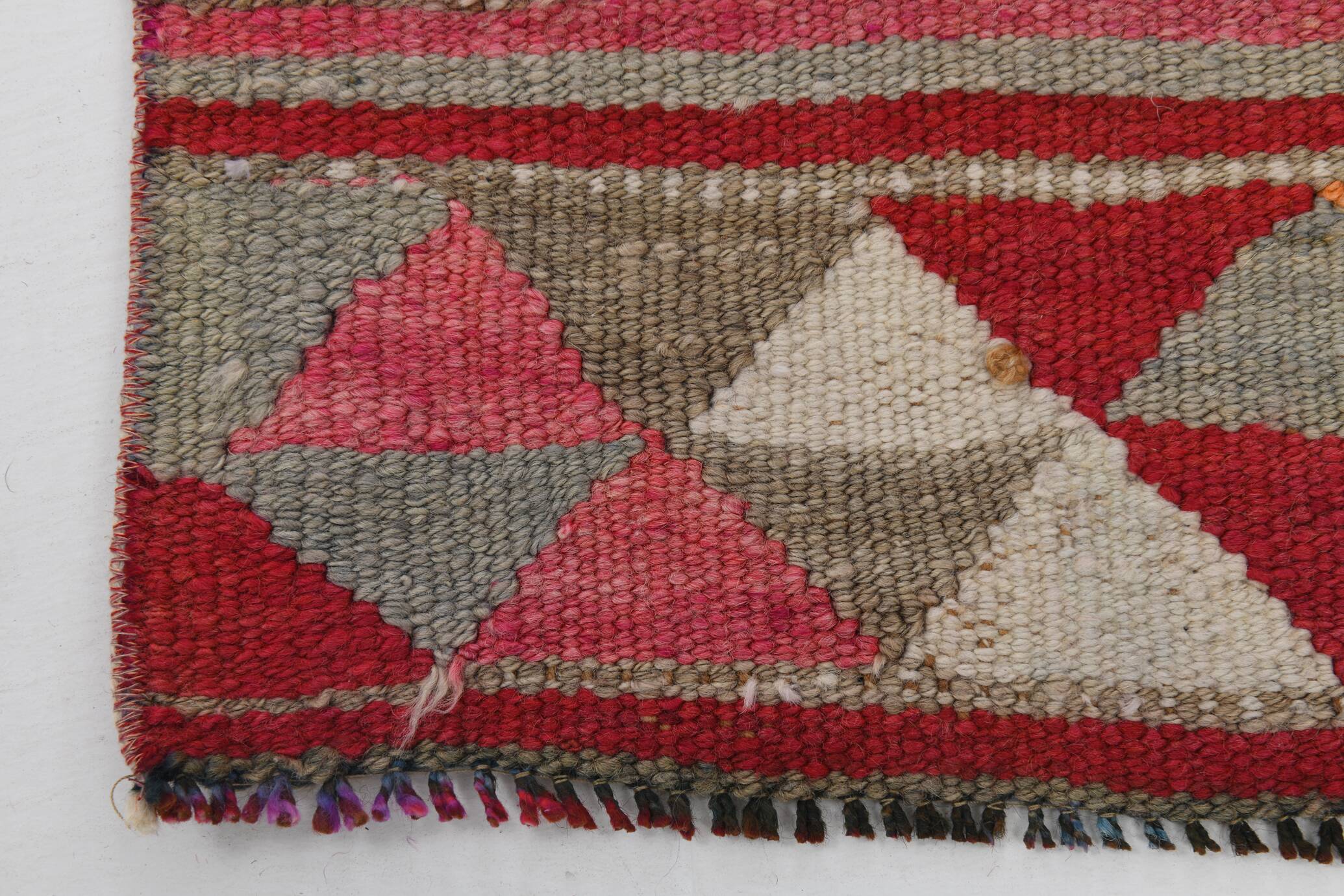 3x10 Red Pink Oriental Vintage Runner Rug, 95x317Cm