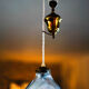 Suspension rises and falls in brass, glass lampshade #holophane