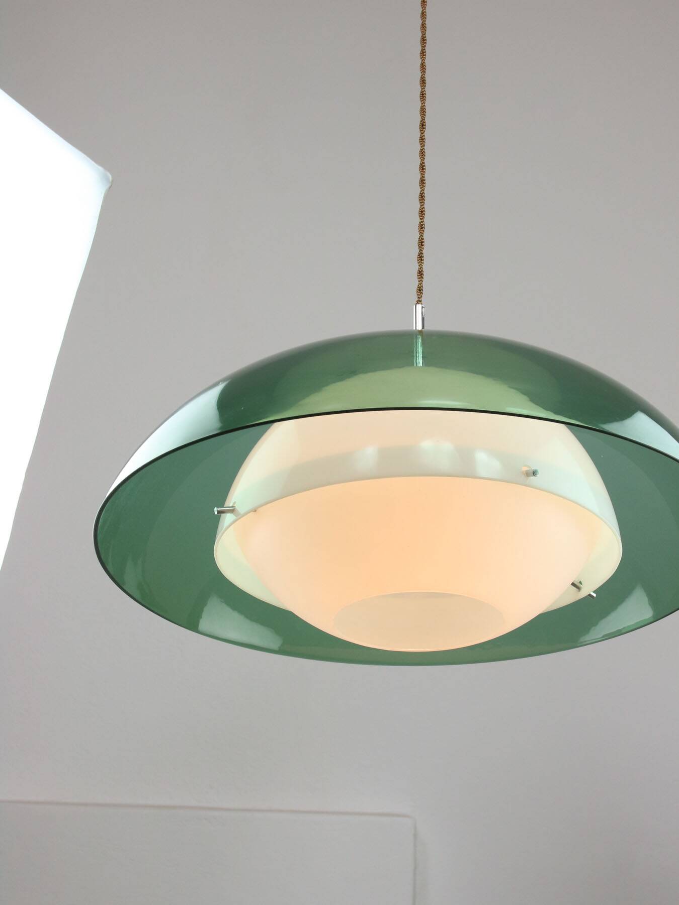 Italian Green Pendant Lamp in Plexiglass
