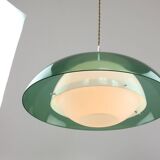 Italian Green Pendant Lamp in Plexiglass