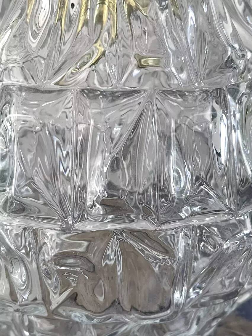 Pair of chiseled glass wall sconces