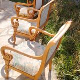 Three Restoration style armchairs