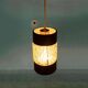 1960s vintage glass pendant, Japandi ribbed glass lamp