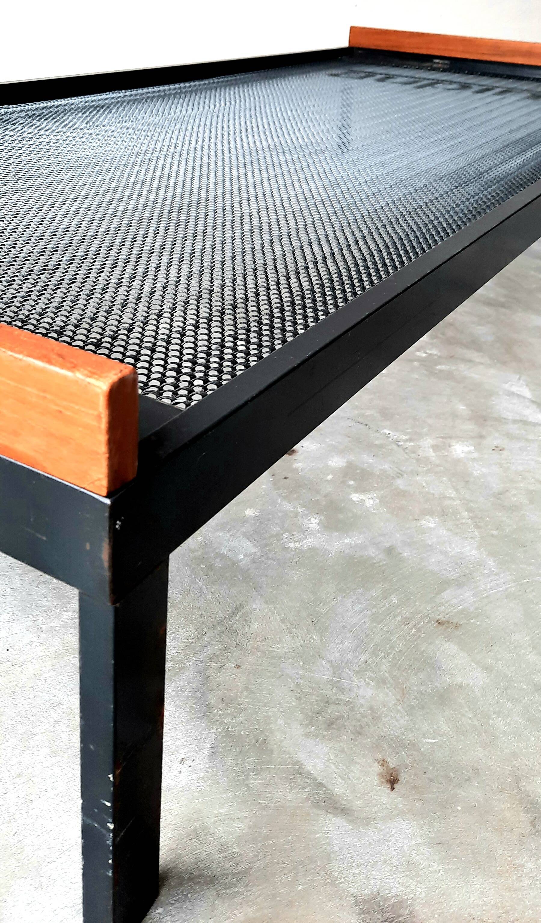 Daybed / Daybed Edition Auping in gray lacquered metal and oak - Vintage from the 50s / 60s