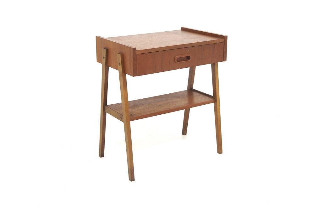 Table de chevet scandinave en teck, Suède, 1950