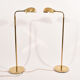 Pair of brass shell lamps, adjustable height, 1960