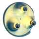 Blue wall light with 3 bulbs, 1980