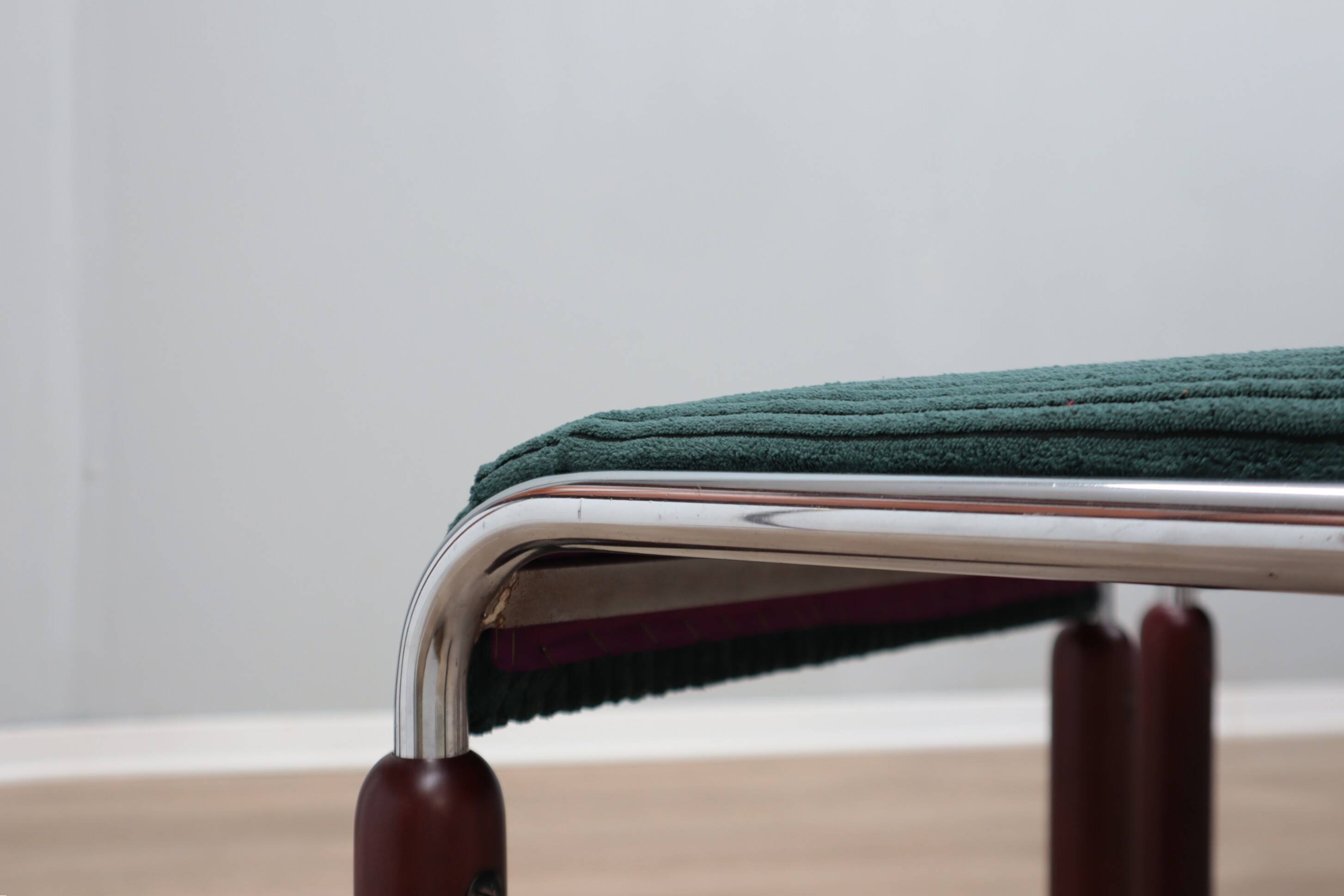 Vintage chrome and wood tubular chairs 1970s