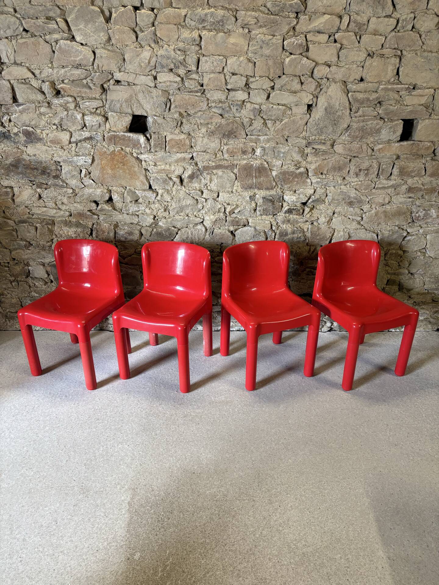 4 chairs model 4875 by C. Bartoli for Kartell, 1970