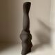 Black stoneware vase in an organic shape