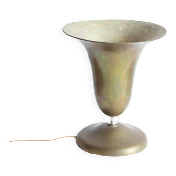 Art deco Brass Chalice Lamp, 1930s-1940s