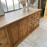 XXL solid oak counter sideboard