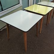 Lot of 3 Formica and Wood Bistro Tables - 1950 - 1960
